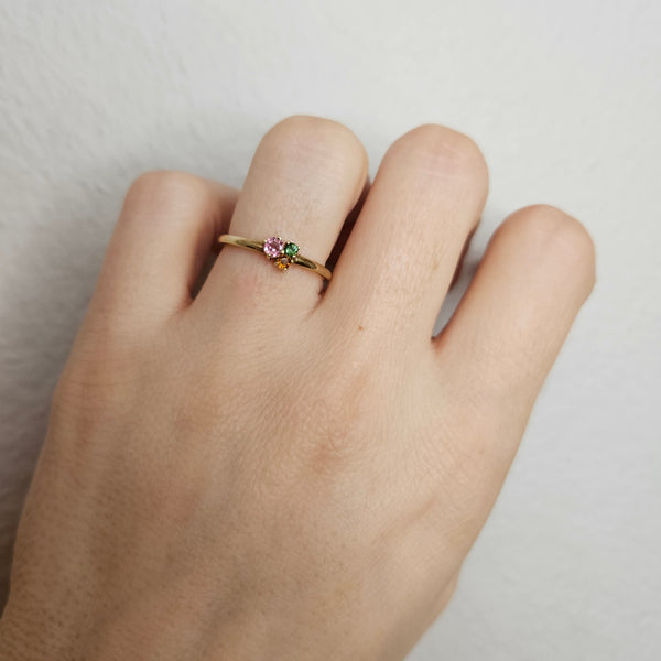 Fruity Trinity Ring In 9ct Yellow Gold