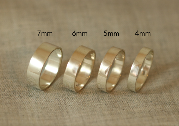 Flat Matte Band in 9ct White Gold