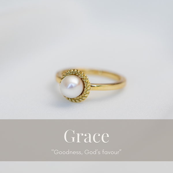 Grace Woven Pearl Ring In Gold