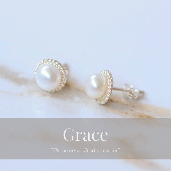 Grace Woven Pearl Studs