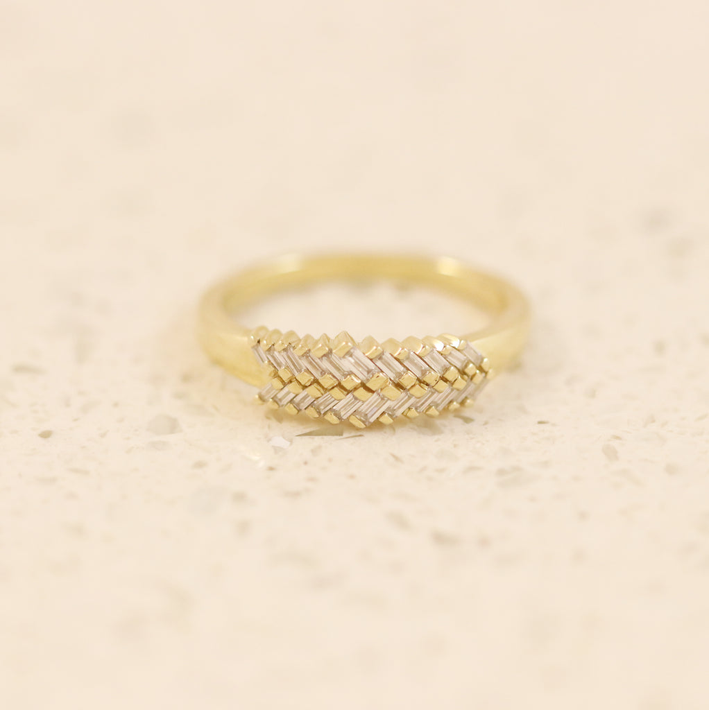 Indira Moissanite Ring In Yellow Gold