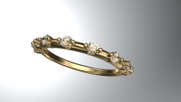Spaced Diamond Band In 9ct Yellow Gold