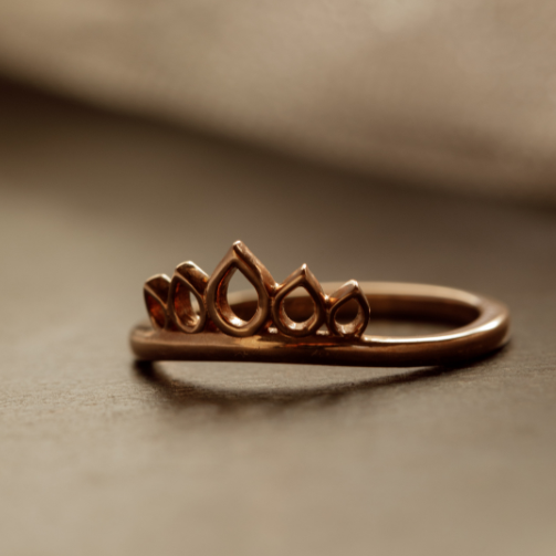 Open Sunbeam Wedding Band In 9ct Rose Gold