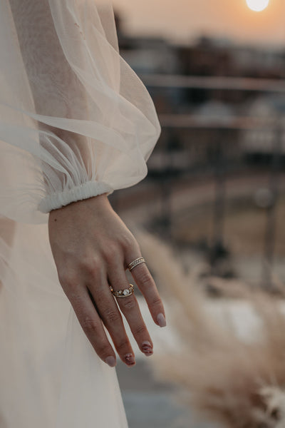 Filigree Diamond Ring In 9ct Yellow Gold