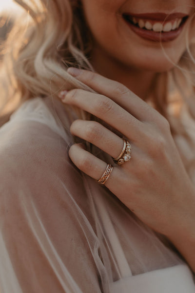 Filigree Diamond Ring In 9ct Yellow Gold