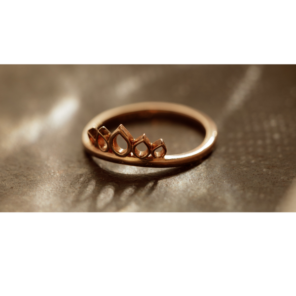 Open Sunbeam Wedding Band In 9ct Rose Gold