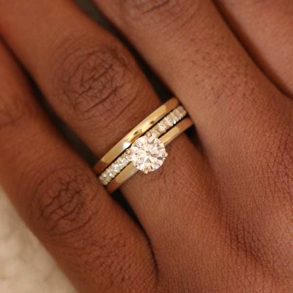 Polished Half Round Band In Rose Gold