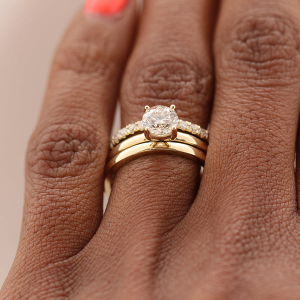 Polished Half Round Band In Rose Gold