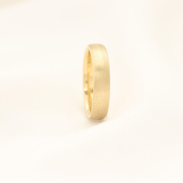 Half Round Textured Band In 9ct Yellow Gold