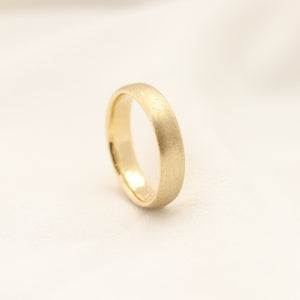 Half Round Textured Band In 9ct Yellow Gold