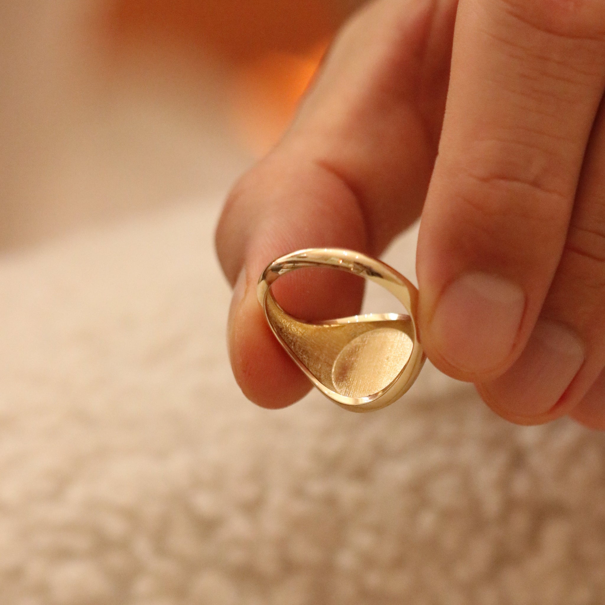 The Dominion – Rounded Square Signature Ring In 9ct Yellow Gold