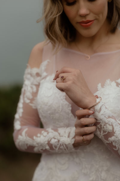 Open Sunbeam Wedding Band In 9ct Rose Gold