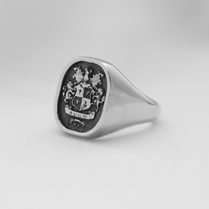 The Regent – Square Oval Signature Ring In Sterling Silver