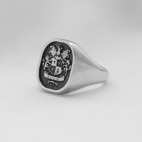 The Regent – Square Oval Signature Ring In Sterling Silver