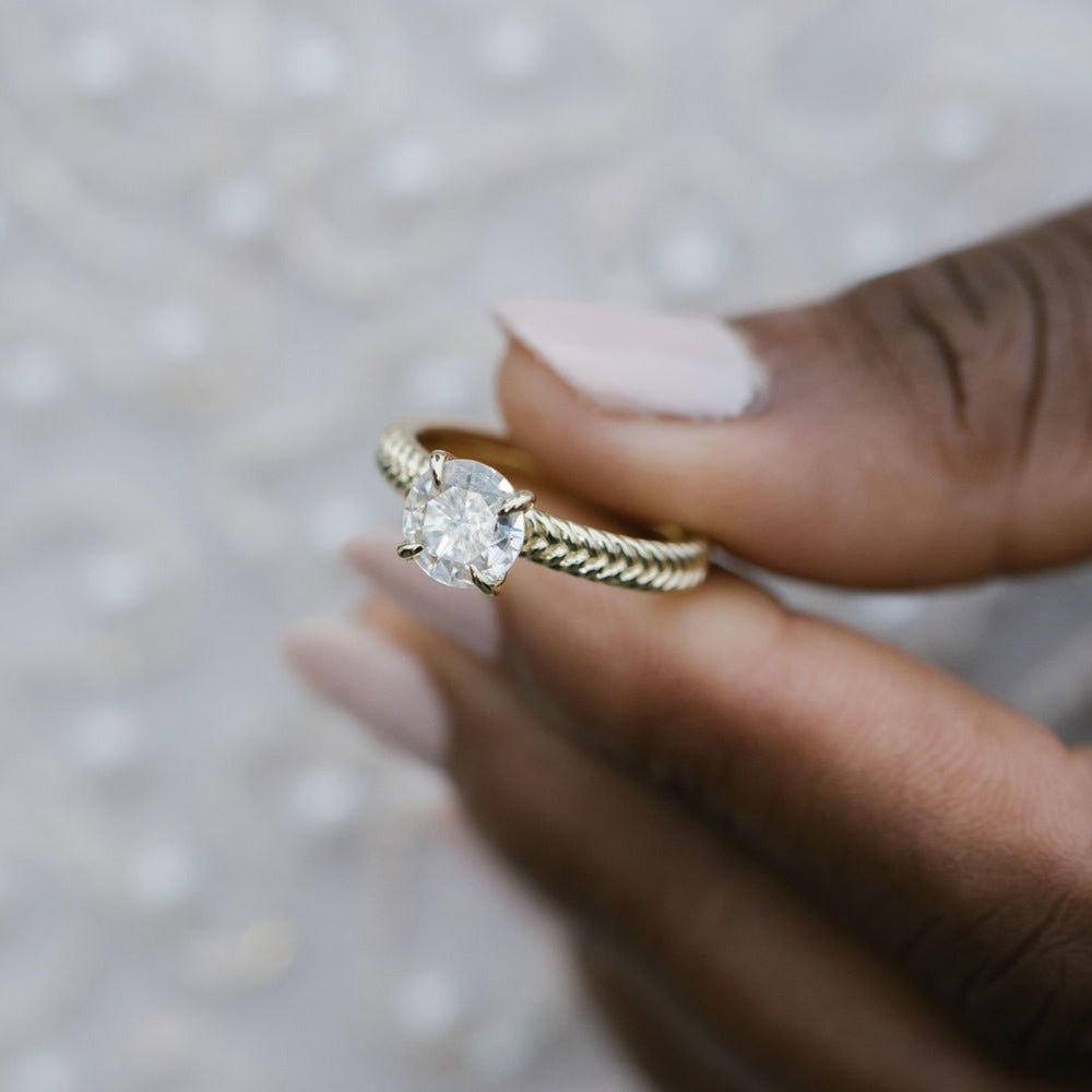 Starla Moissanite Ring In 9ct Yellow Gold