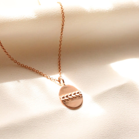 Joelle Oval Pendant in Rose Gold