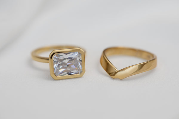 Jovie Fold-Over Band In Gold