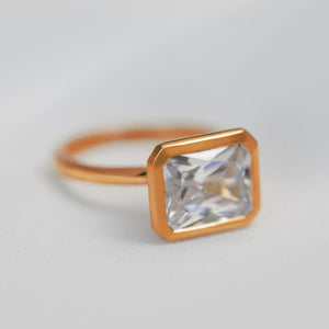 Brielle Strength Moissanite Ring In Rose Gold