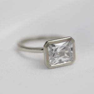 Brielle Strength Moissanite Ring In White Gold