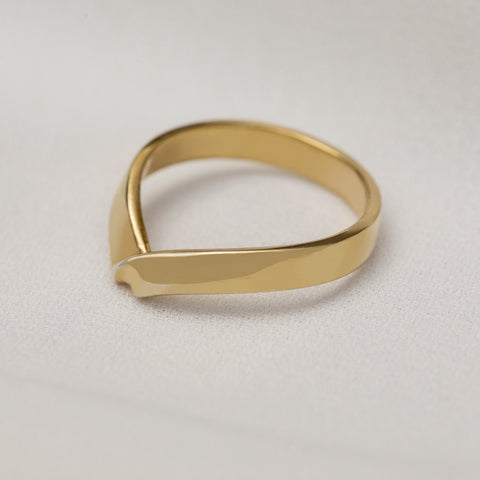 Jovie Fold-Over Band In Gold
