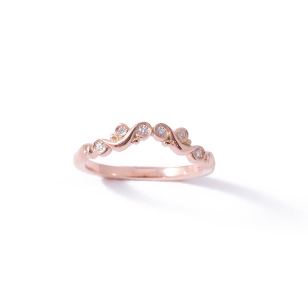 Scroll Curved Band In 9ct Rose Gold