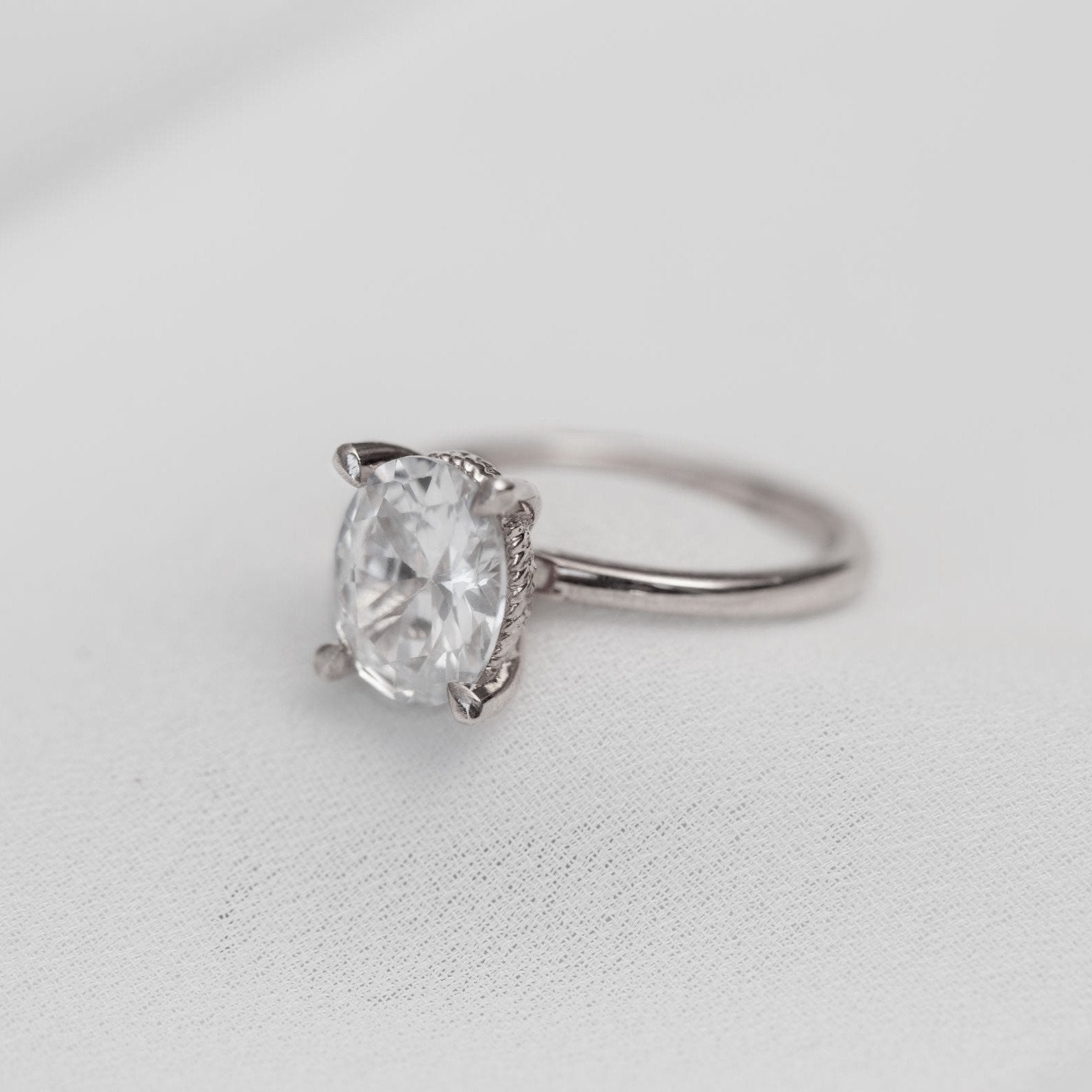 Nayeli Oval Lab-Grown Diamond Ring In White Gold