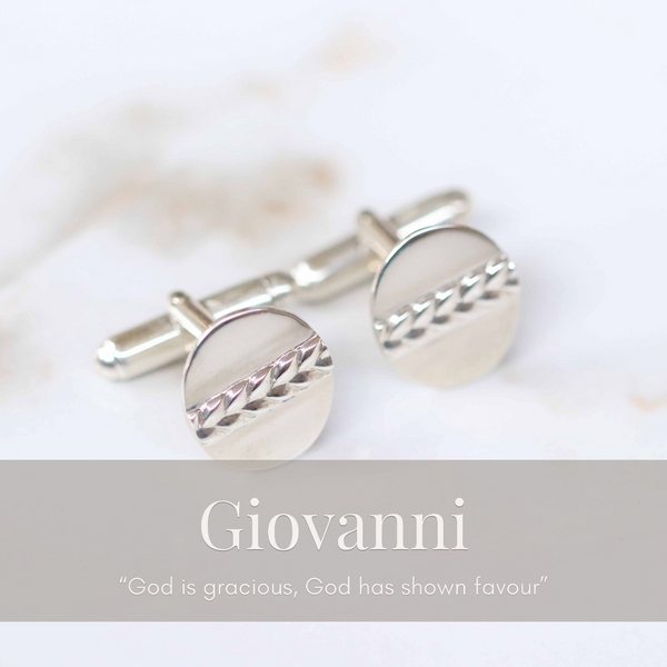 Giovanni Oval Cufflinks In Silver