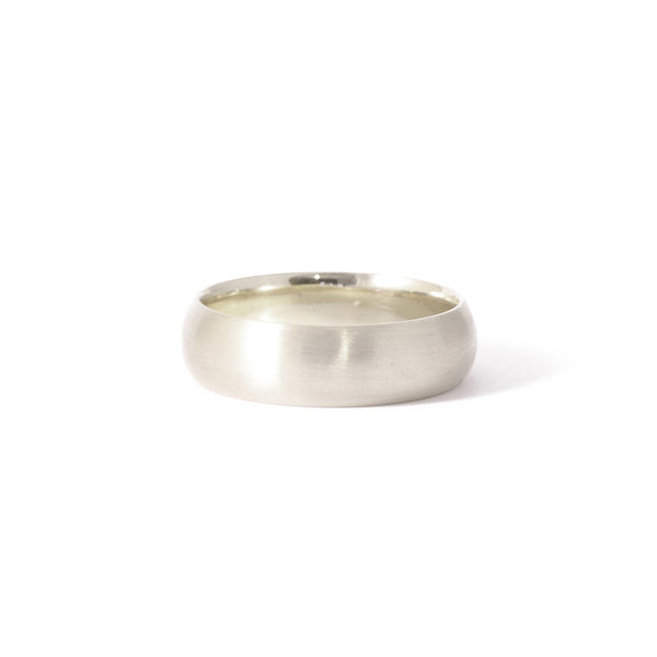 Half Round Band In 9ct White Gold with a Satin Finish