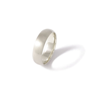 Half Round Band In 9ct White Gold with a Satin Finish