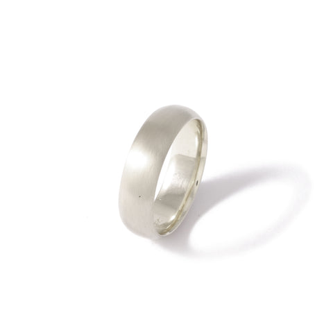 Half Round Band In 9ct White Gold with a Satin Finish