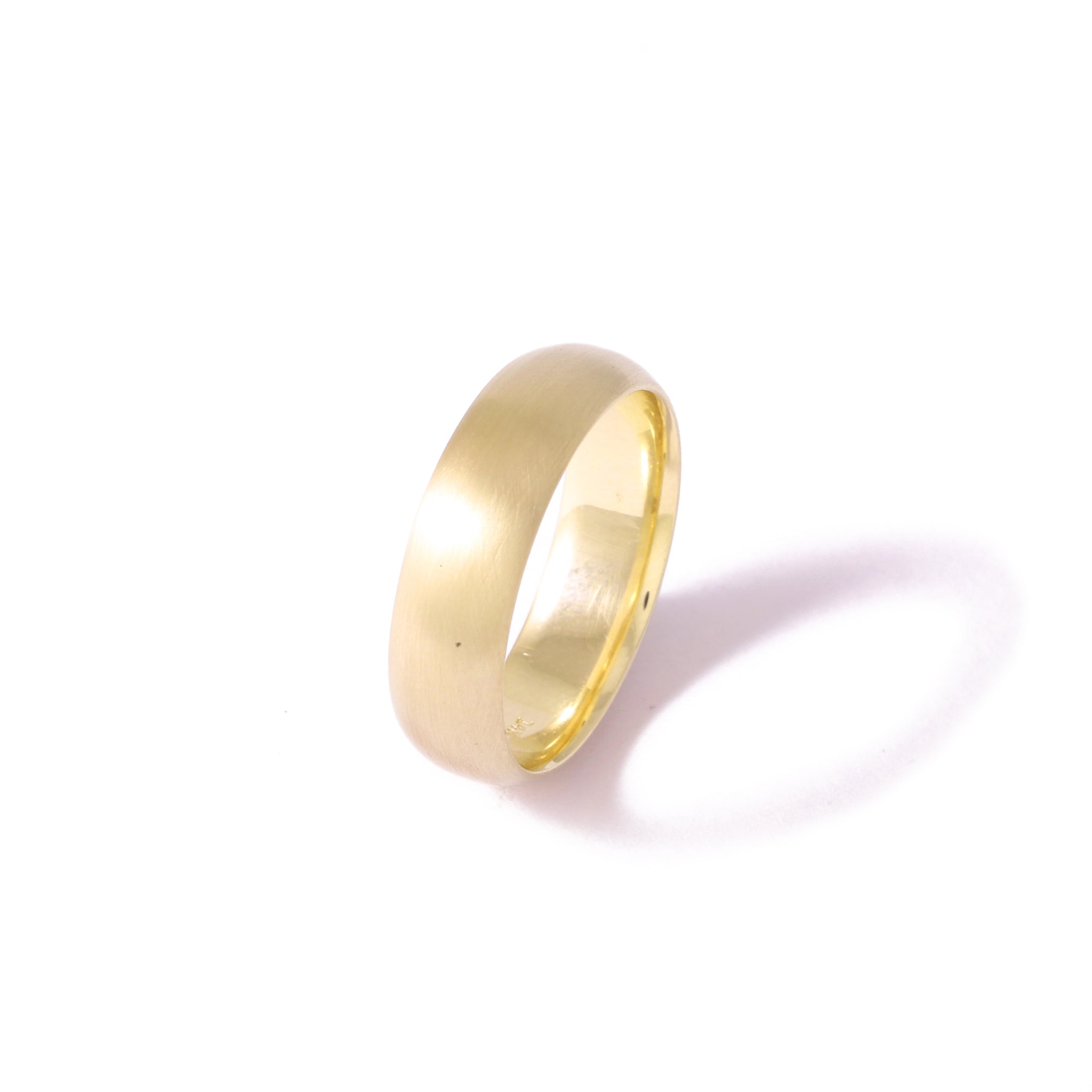Half Round Band In 9ct Yellow Gold with a Satin Finish