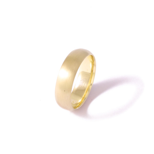 Half Round Band In 9ct Yellow Gold with a Satin Finish