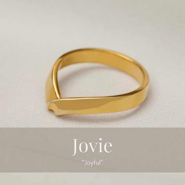 Jovie Fold-Over Band In Gold
