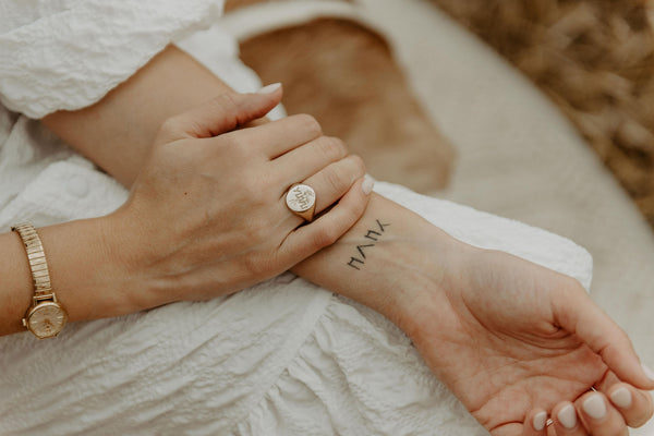 YHVH signet Ring in Brass