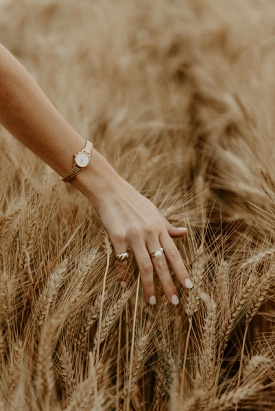 Grit and Grace Pearl Ring in Brass