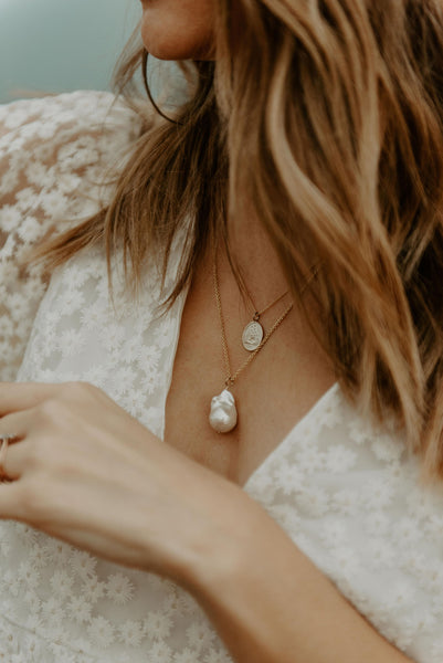 Baroque Pearl Pendant In Gold