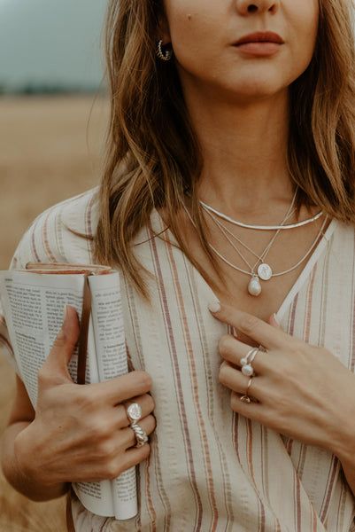 Grit and Grace Pearl Ring in Silver