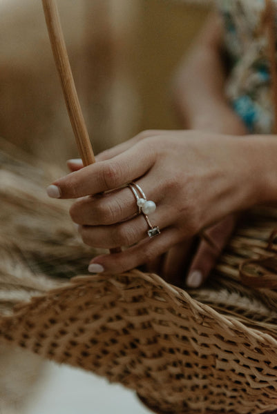 Grit and Grace Pearl Ring in Silver