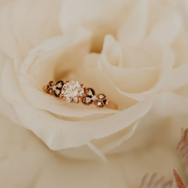 Orchid Diamond Ring In 9ct Rose Gold