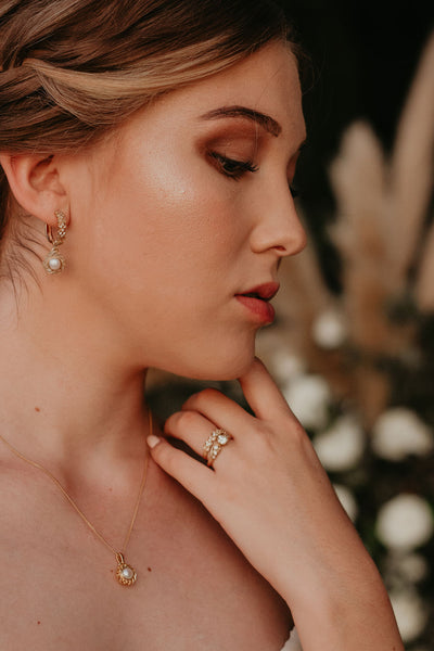 Pearl Peony Pendant In Silver