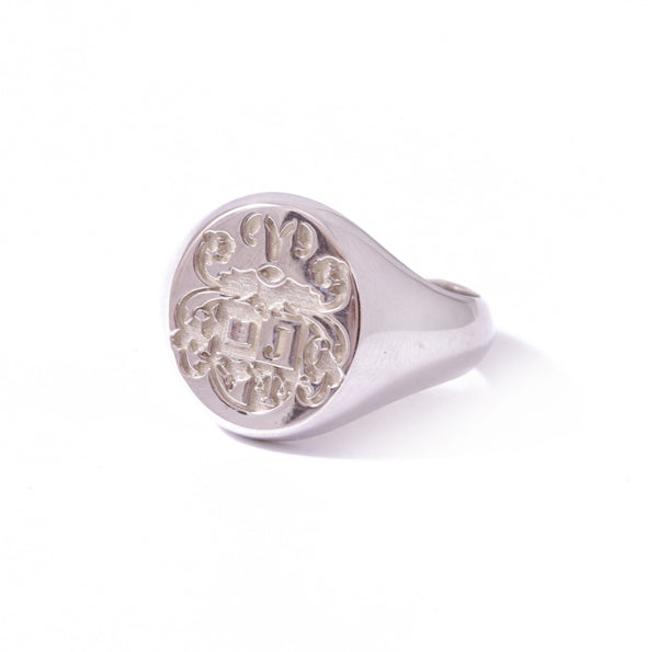 Oval Customisable Signet Ring In Silver