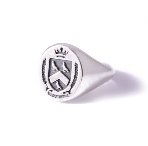 Oval Customisable Signet Ring In Silver