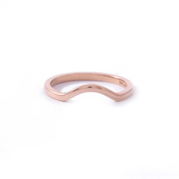 Curved Wedding band In 9ct Rose Gold