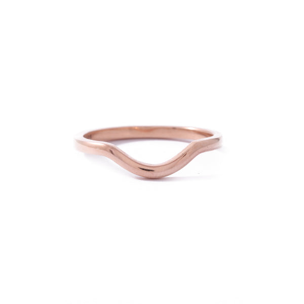 Curved Wedding band In 9ct Rose Gold