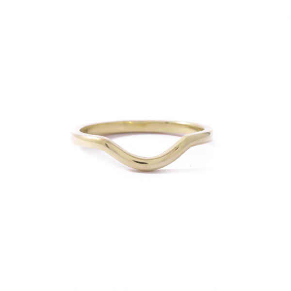 Curved Wedding band In 9ct Yellow Gold