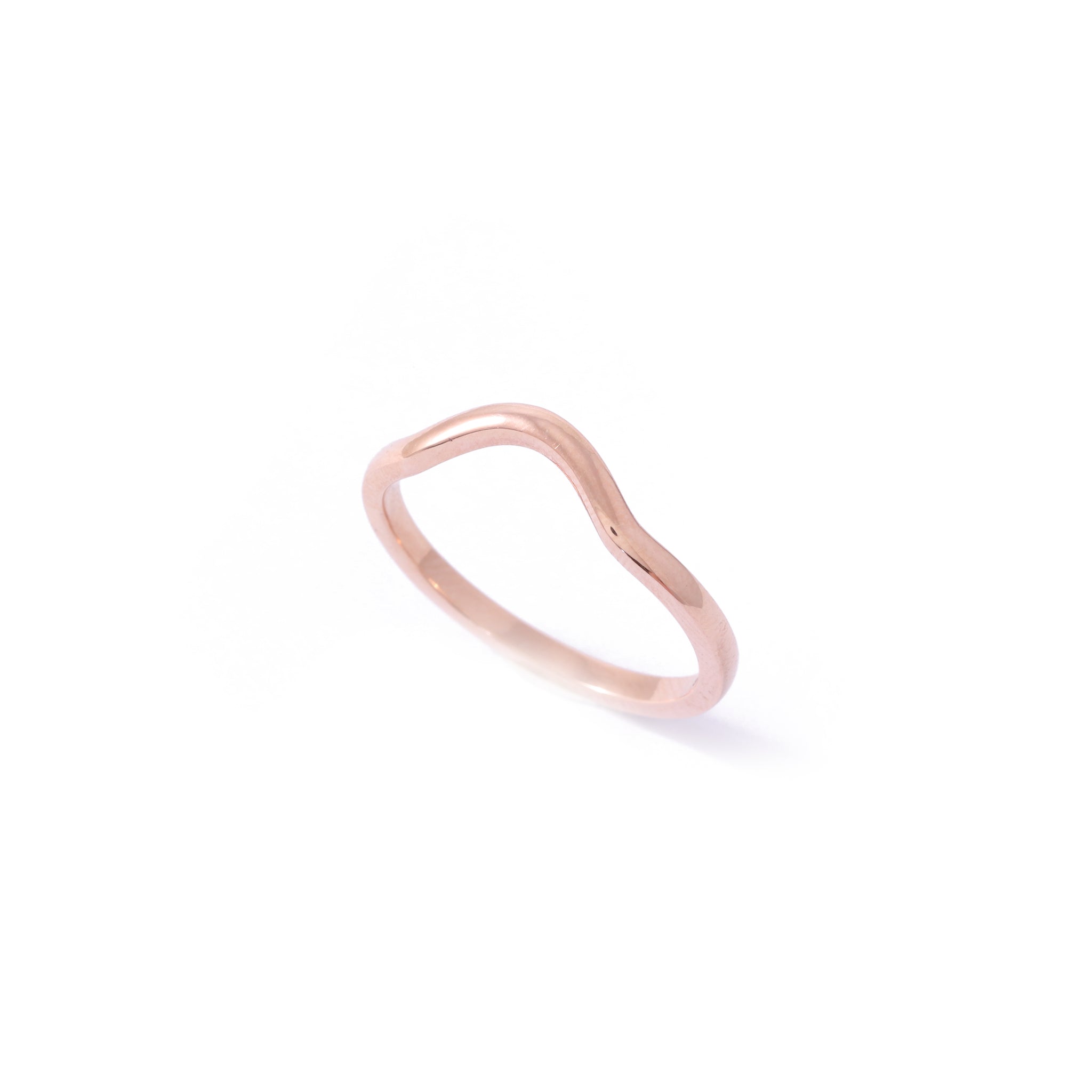 Curved Wedding band In 9ct Rose Gold