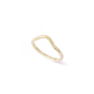 Curved Wedding band In 9ct Yellow Gold