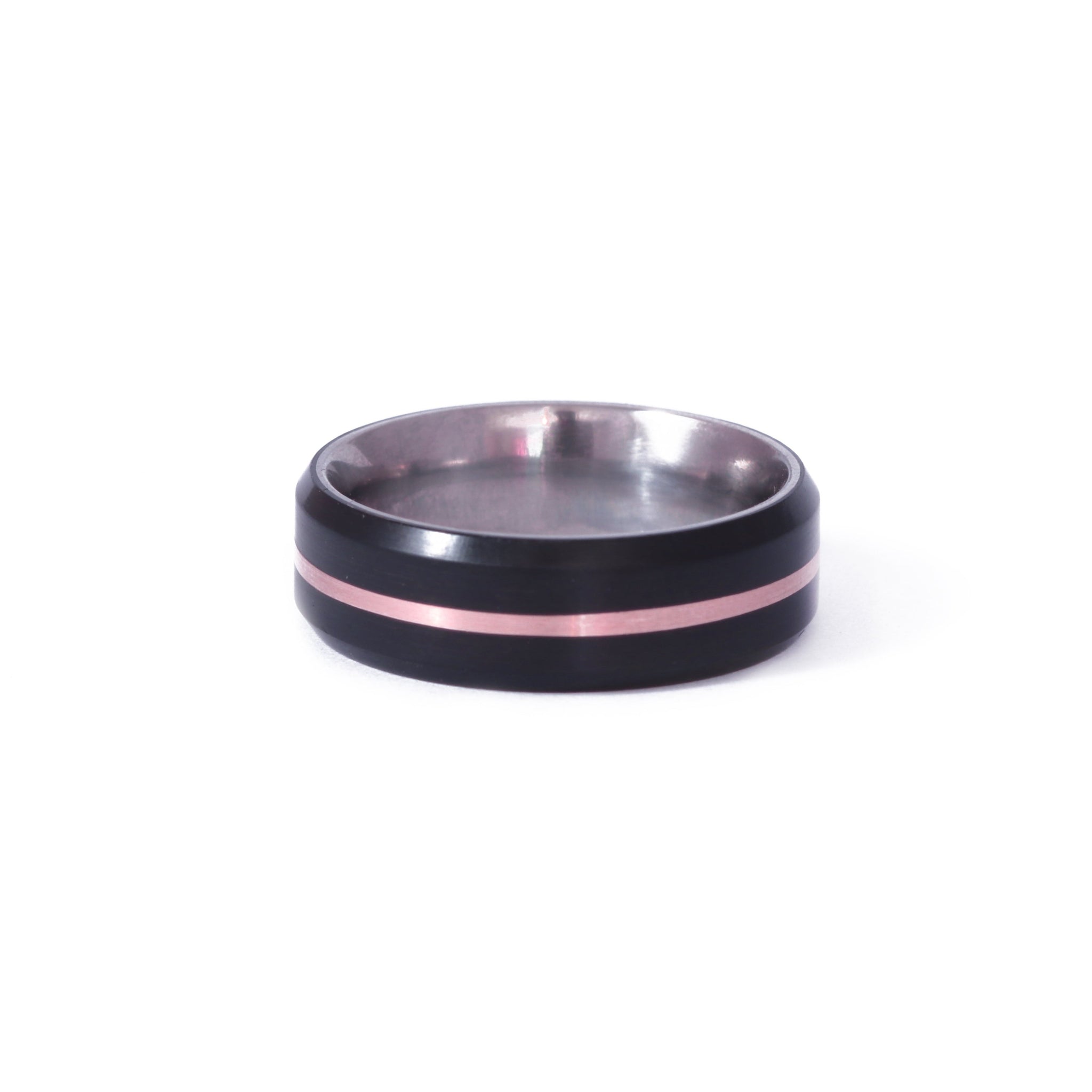 Black Teflon with Rose Gold Inlay Titanium Band