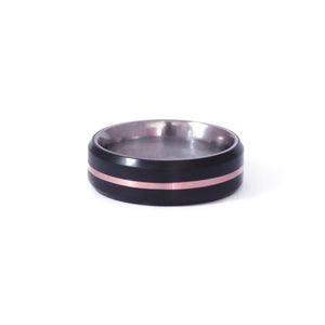 Black Teflon with Rose Gold Inlay Titanium Band