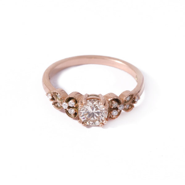 Orchid Diamond Ring In 9ct Rose Gold